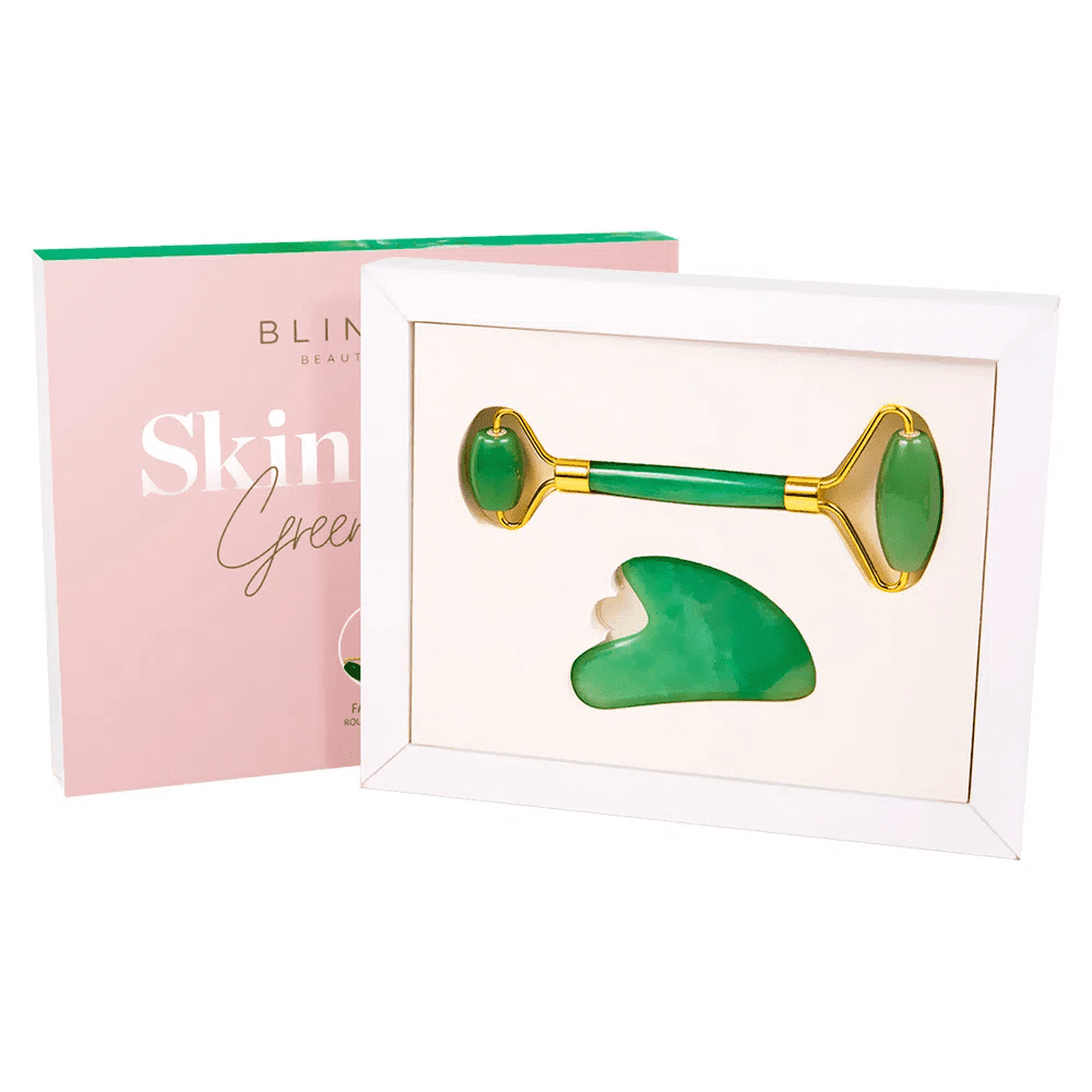 Encontraproduto.com.br - Roller e Gua Sha de Jade para Massagem Facial - Blink Lab