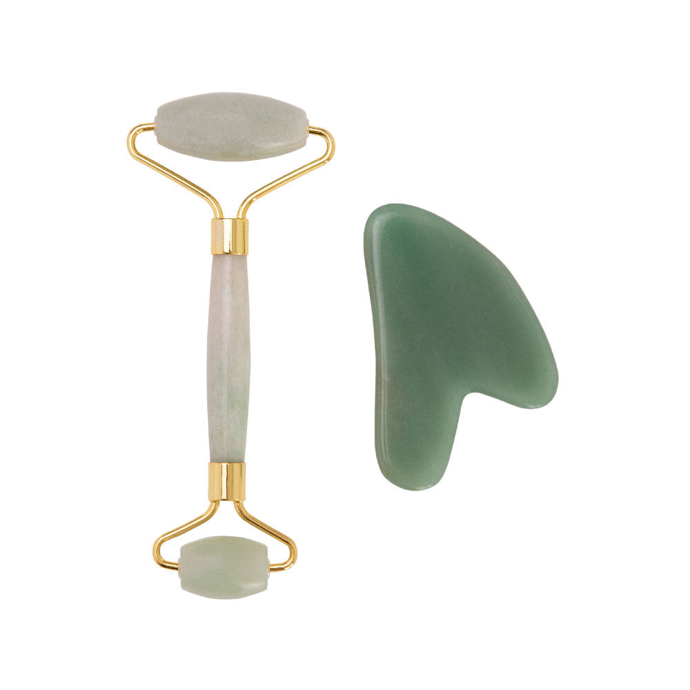Encontraproduto.com.br - Roller e Gua Sha de Jade para Massagem Facial - Blink Lab