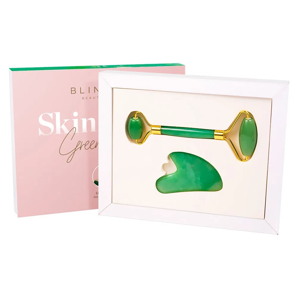 Encontraproduto.com.br - Roller e Gua Sha de Jade para Massagem Facial - Blink Lab