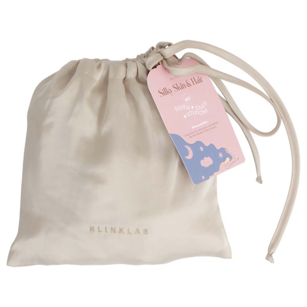 Encontraproduto.com.br - Blink Lab Kit Cetim Fronha + Touca + Scrunchie Bege