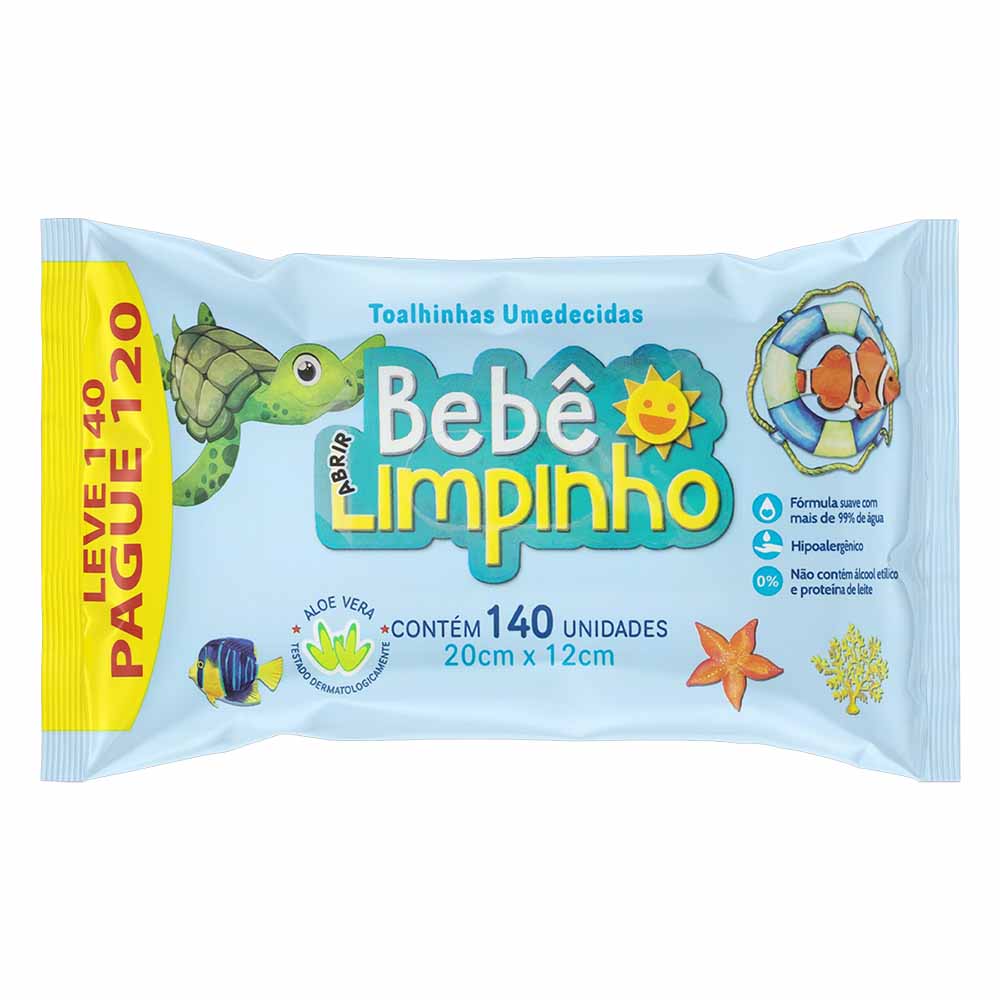 Toalhas Umedecidas Bebe Limpinho Leve 140 Pague 120 Especial