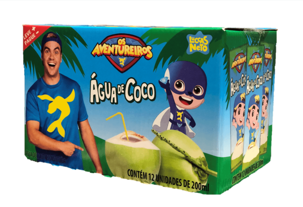 Encontraproduto.com.br - Água de Coco Os Aventureiros Pack 12 Unidades 200ml Cada