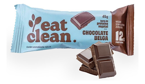 Barrinha de Proteína Vegano Chocolate Belga Eat Clean 45g