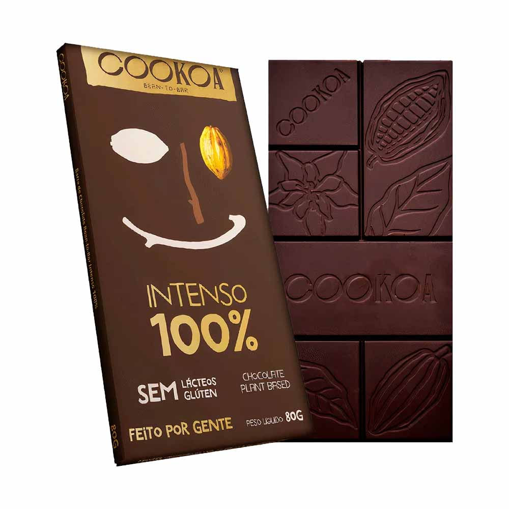 Chocolate Intenso 100% Cacau Vegano Cookoa 80g