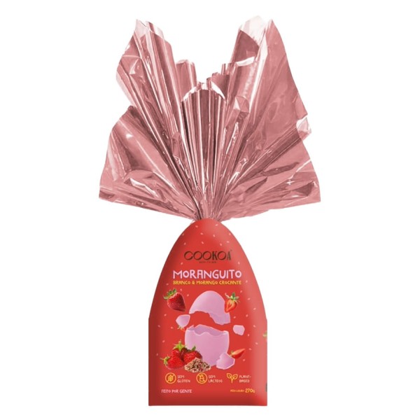 Encontraproduto.com.br - Ovo de Páscoa COOKOA Moranguito sem Glúten e sem Lácteos 270g