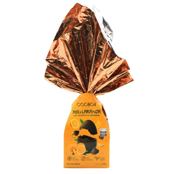 Encontraproduto.com.br - Ovo de Páscoa COOKOA 70% & Laranja sem Glúten e sem Lácteos 270g