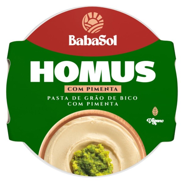 Encontraproduto.com.br - Pasta de Grão de Bico Baba Sol Homus com Pimenta Embalagem 200g
