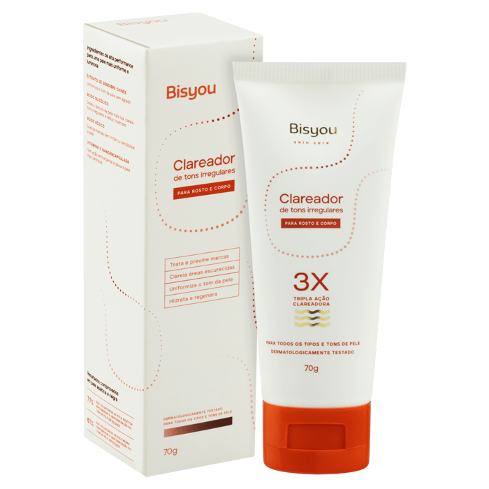 Creme Corporal e Facial Bisyou - Clareador de Tons Irregulares