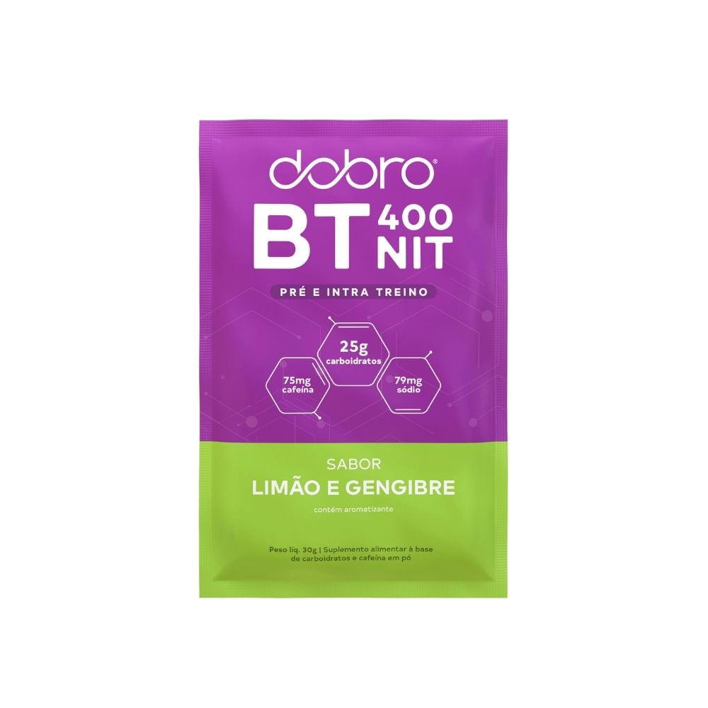 Encontraproduto.com.br - Bt Nitrato Em Pó Com Cafeína 10 Sachê De 30g Cada - Dobro Sabor Limão E Gengibre