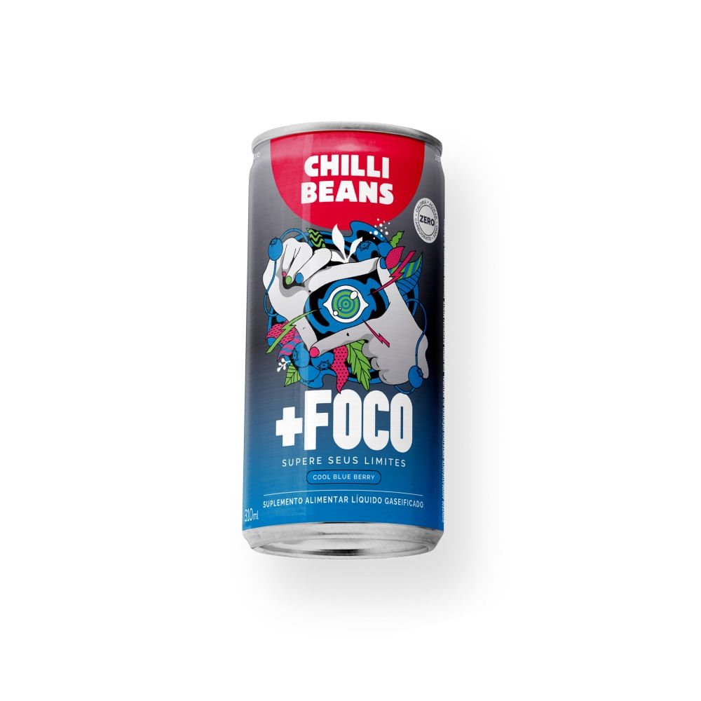 Suplemento Alimentar Chilli Beans Mais Foco Cool Blue Berry 310ml Lata
