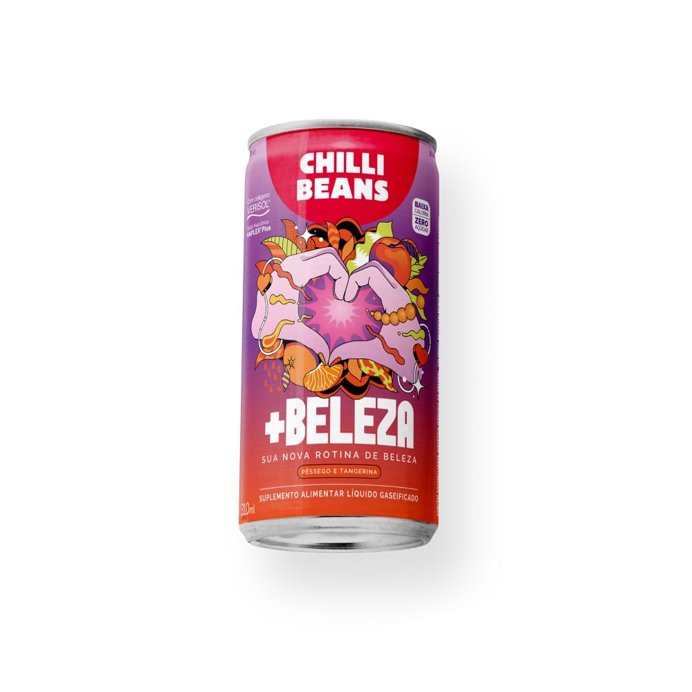 Suplemento Alimentar Chilli Beans Mais Beleza Pêssego Tangerina 310ml lata