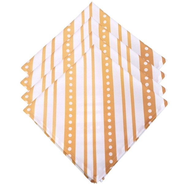 Kit 4 Guardanapos De Tecido Listrado Natal Dourado 40cmx40cm dourado