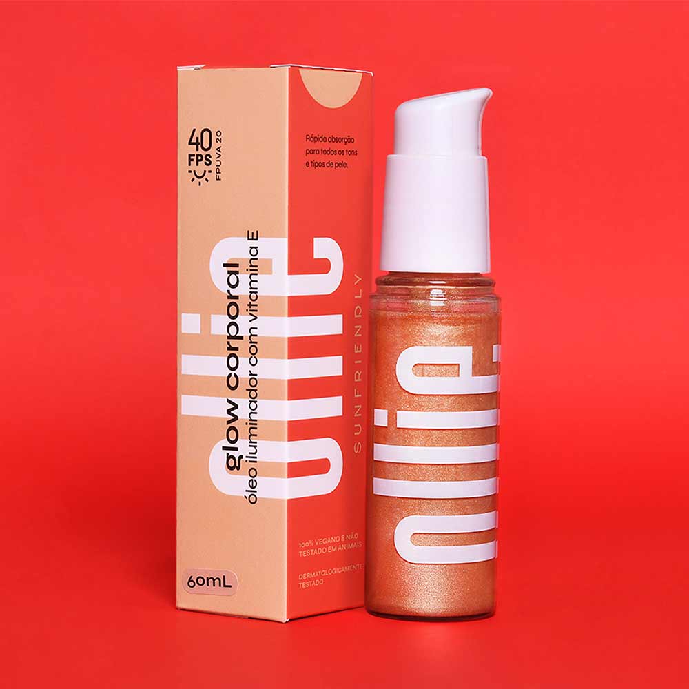Encontraproduto.com.br - Óleo Iluminador Ollie Glow Corporal FPS40 60ml