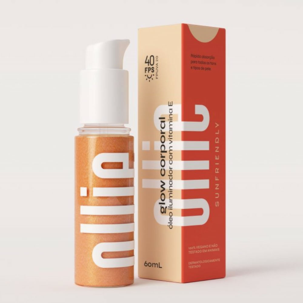 Encontraproduto.com.br - Óleo Iluminador Ollie Glow Corporal FPS40 60ml