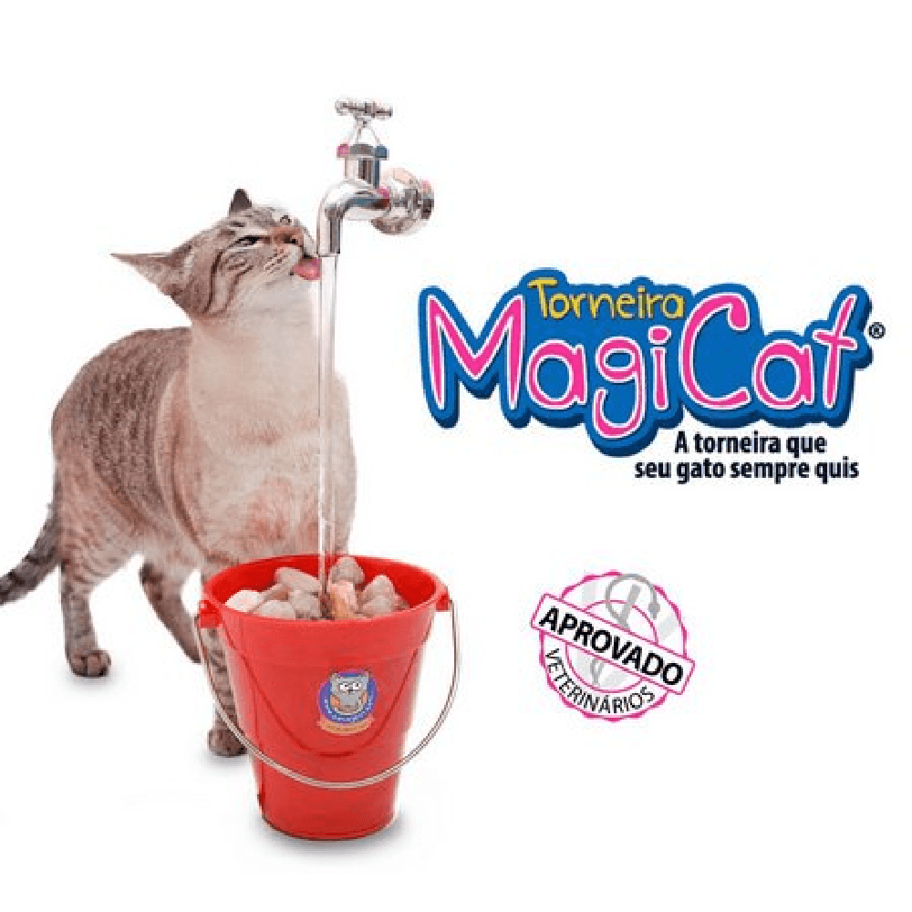 Encontraproduto.com.br - Fonte Bebedouro Torneira MagiCat Vermelha sem Suporte - Bivolt