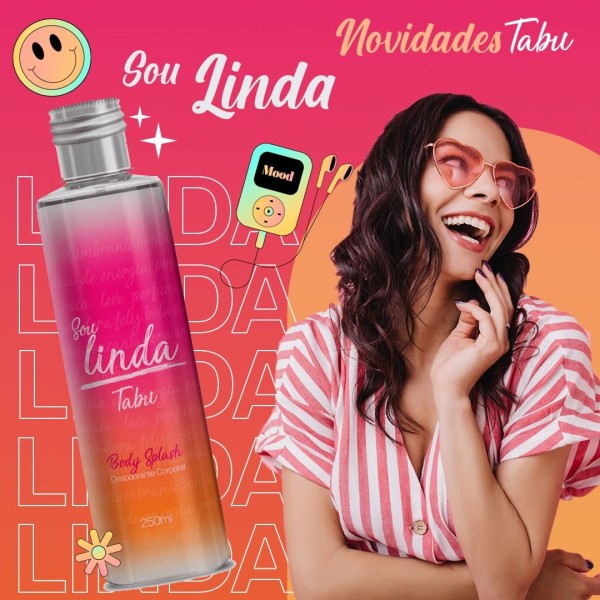 Encontraproduto.com.br - Kit Body Splash Deo Tabu 250ML Linda e Desodorante Creme Vanilla Herbíssimo 55G