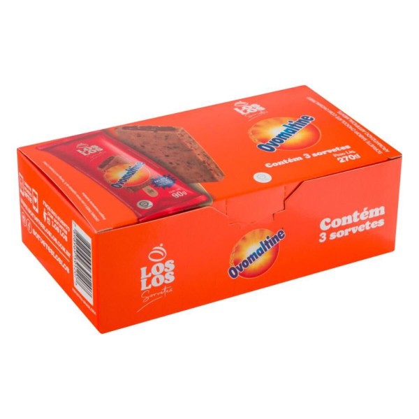 Encontraproduto.com.br - Sorvete LOS LOS Ovomaltine com 3 Sorvetes 270g