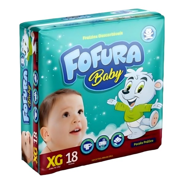 Encontraproduto.com.br - Fralda Descartável Fofura Baby Prático XG c/ 22 Unid