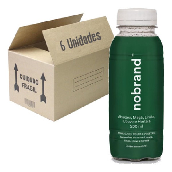 Suco Vegano Nobrand Verde Detox Abacaxi Maça Limão Couve E Hortelã Sem Açucar 230ml