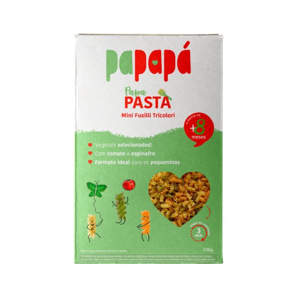 Encontraproduto.com.br - Macarrão Infantil Mini Fusilli Tricolori com Vegetais Papapá 200g