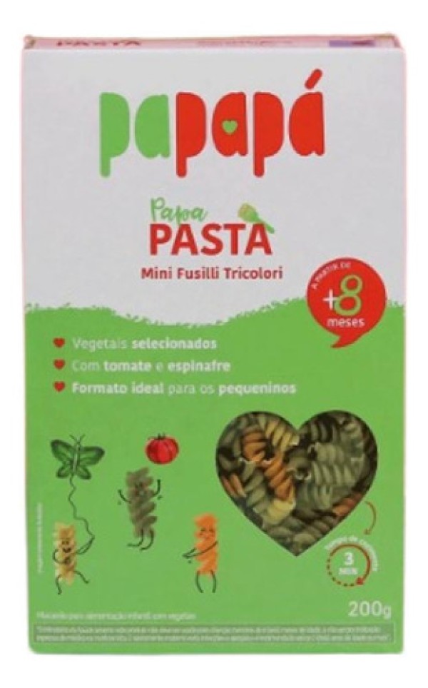 Encontraproduto.com.br - Macarrão Infantil Mini Fusilli Tricolori com Vegetais Papapá 200g