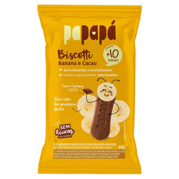 Encontraproduto.com.br - Biscoito Infantil Biscotti com Banana e Cacau Papapá 60g