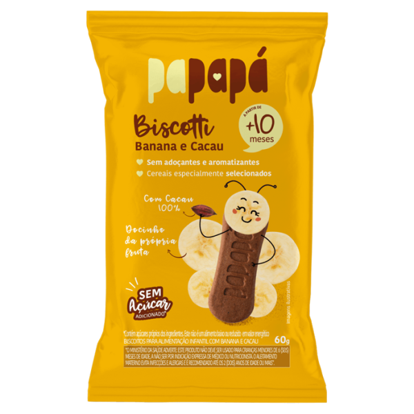 Encontraproduto.com.br - Biscoito Infantil Biscotti com Banana e Cacau Papapá 60g