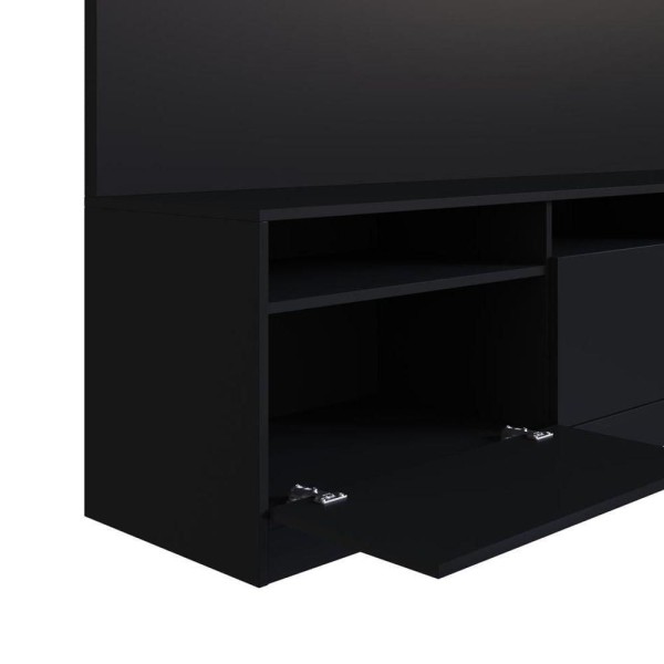 Encontraproduto.com.br - Home Theater Para Tv Com 3 Portas E 3 Nichos 1,46 M Cor:preto Preto