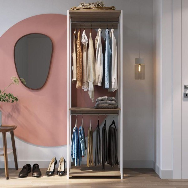 Encontraproduto.com.br - Estante Com Cabideiro Linha Closet