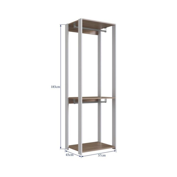 Encontraproduto.com.br - Estante Com Cabideiro Linha Closet