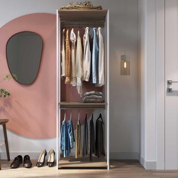 Encontraproduto.com.br - Estante Com Cabideiro Linha Closet