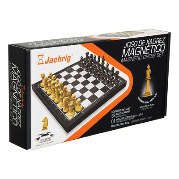 Encontraproduto.com.br - Jogo Xadrez Magnético Portátil e Dobrável - Jaehrig - J038