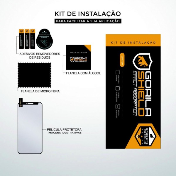 Encontraproduto.com.br - Kit Capa Dual Shock e Película Coverage Color para iPhone 11 Pro - Gorila Shield