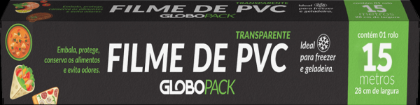 Encontraproduto.com.br - Filme de PVC Globopack 28cm x 15m unid.