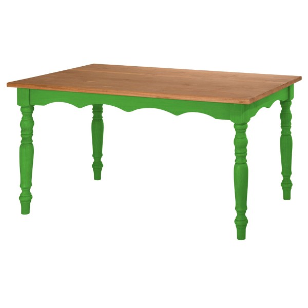 Encontraproduto.com.br - Mesa de Jantar em Madeira Cera/Verde 152x90x76 cm Elliottiis