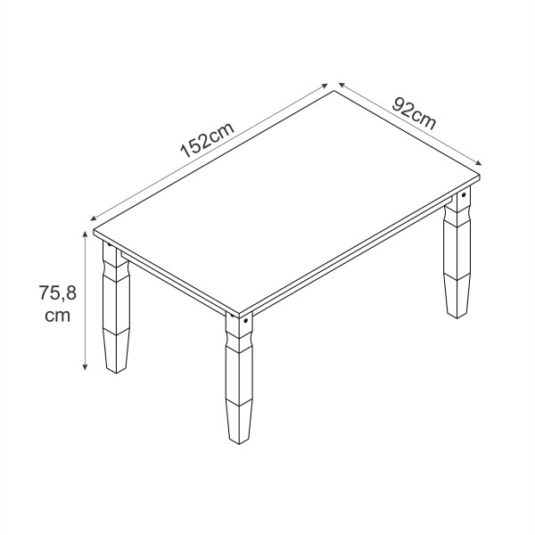 Encontraproduto.com.br - Mesa de Jantar em Madeira Pátina Branca 152x92 cm Elliottiis