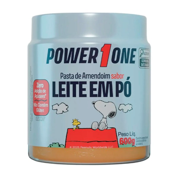 Pasta de Amendoim Power One Snoopy Sabor Leite em Pó - 600g
