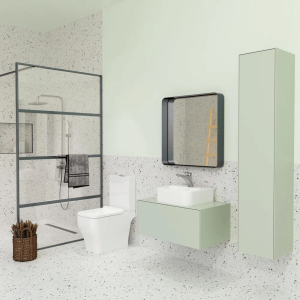 Encontraproduto.com.br - Kit Vaso Sanitário Com Caixa Acoplada E Assento Soft Close Sentiero Acqua Brasil Branco Brilhante