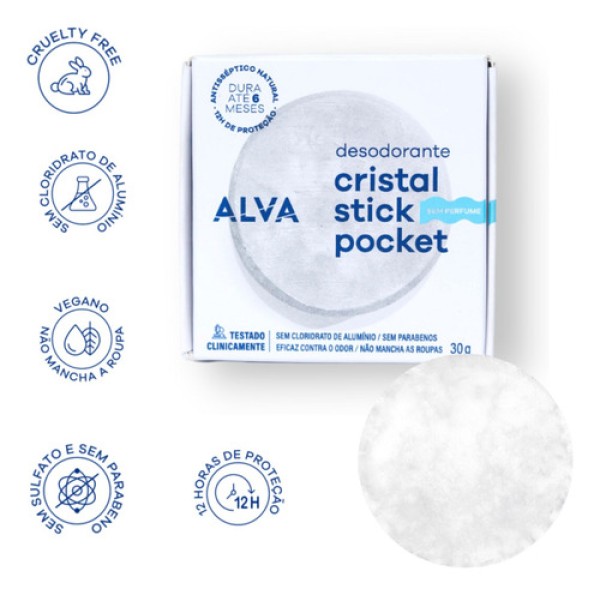 Desodorante Cristal Pocket Personal Care Alva 30g