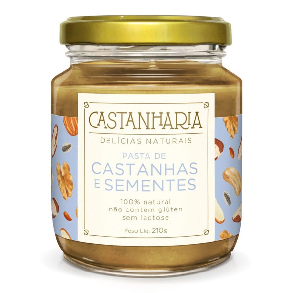 Encontraproduto.com.br - Pasta de Castanhas e Sementes 210g - Castanharia