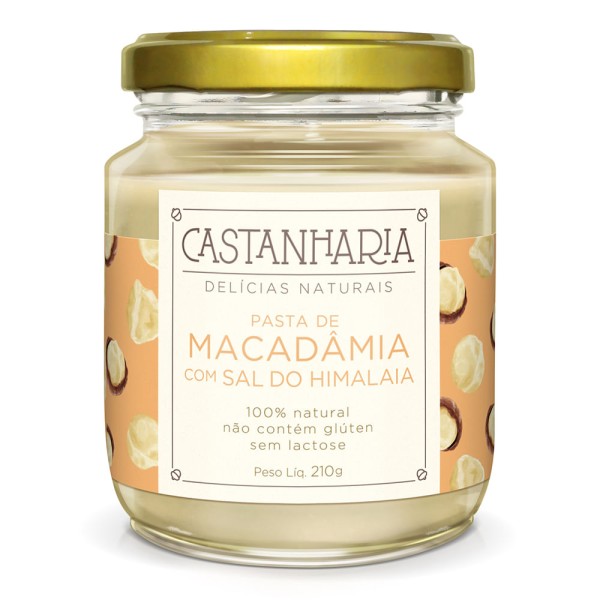 Encontraproduto.com.br - Pasta de Macadâmia com Sal do Himalaia Castanharia 210g