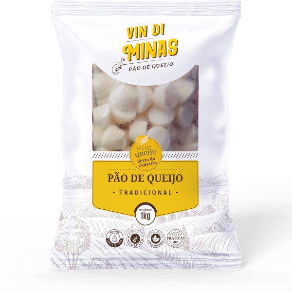 Encontraproduto.com.br - Pão de Queijo VIN DI MINAS Tradicional Congelado 1Kg