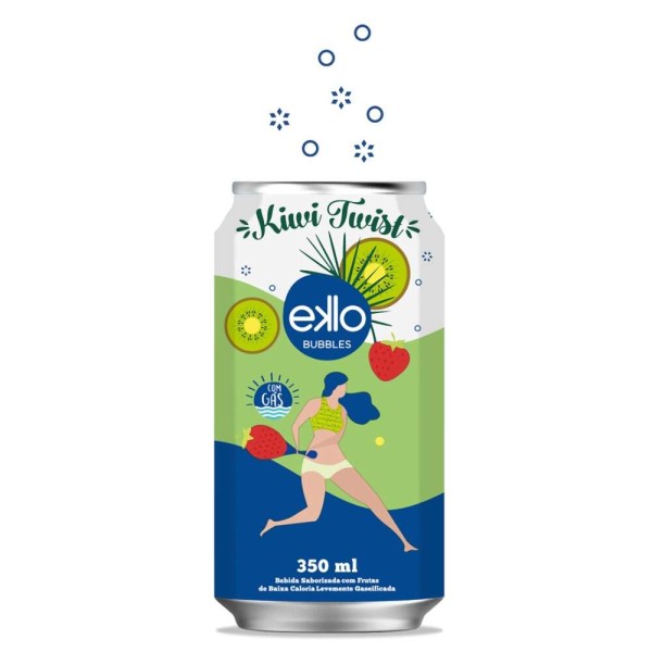Encontraproduto.com.br - Água Saborizada Eklo Bubbles Kiwi Twist 350ml