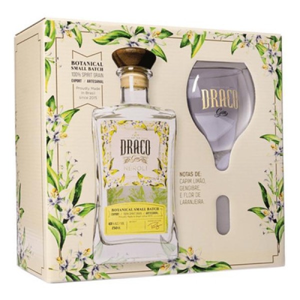 Encontraproduto.com.br - Kit Gin Néroli Draco 750mL + Taça