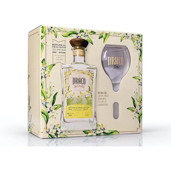 Encontraproduto.com.br - Kit Gin Néroli Draco 750mL + Taça