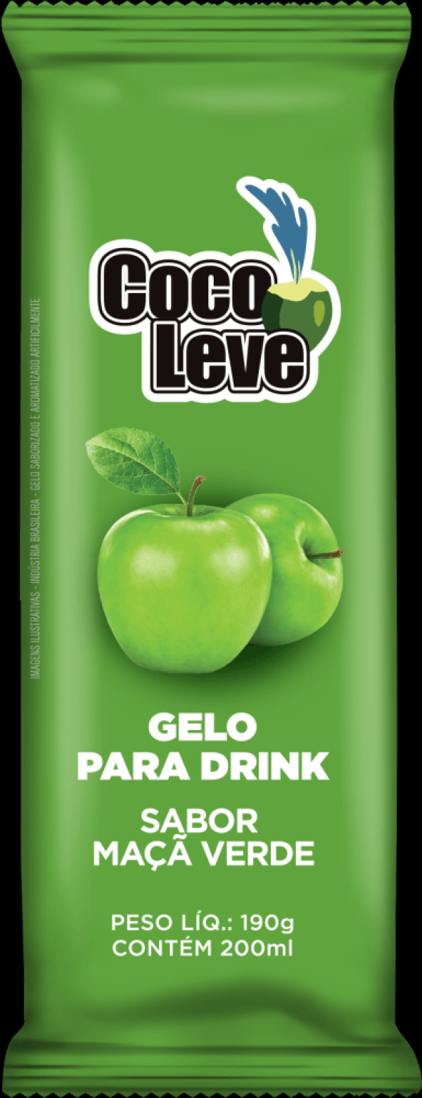 Encontraproduto.com.br - Gelo Para Drink Coco Leve Sabor Maça Verde 190g