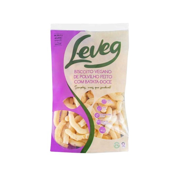 Biscoito Vegano de Polvilho com Batata Doce 90g Leveg