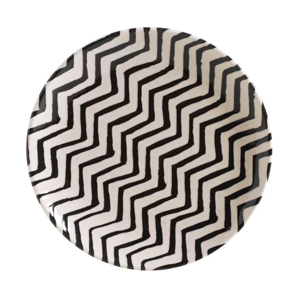 Prato Lanche 20,50cm Porto Brasil Coup Chevron, Cerâmica
