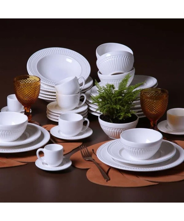 Encontraproduto.com.br - Conjunto De Xícaras De Chá Porto Brasil Roma Em Faiança Feldspática 160Ml 6 Peças Branco