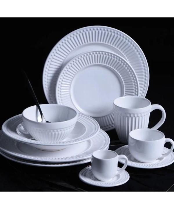 Encontraproduto.com.br - Conjunto De Xícaras De Chá Porto Brasil Roma Em Faiança Feldspática 160Ml 6 Peças Branco